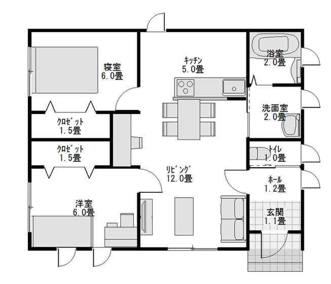 フラットハウス Plan-5の図面